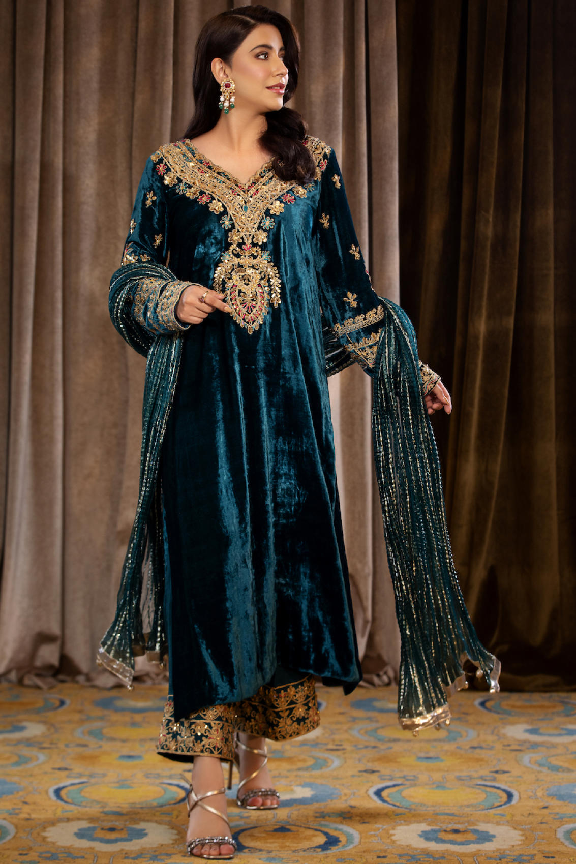 makhmal dress design Bestsellers Softest black scolloped makhmal suit warmth on winter evening DM to Order or shop at https:// www.budandtulips.com/index.aspx